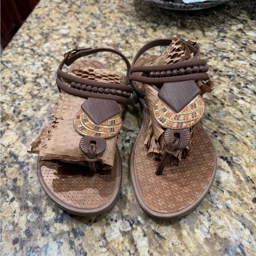 Grendha Brown Boho Sandals